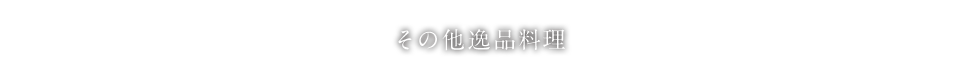 その他逸品料理